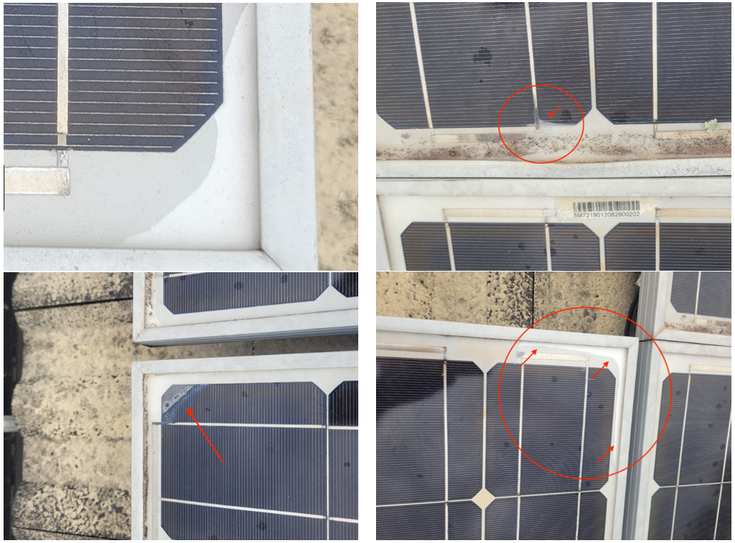 Common faults in solar panels